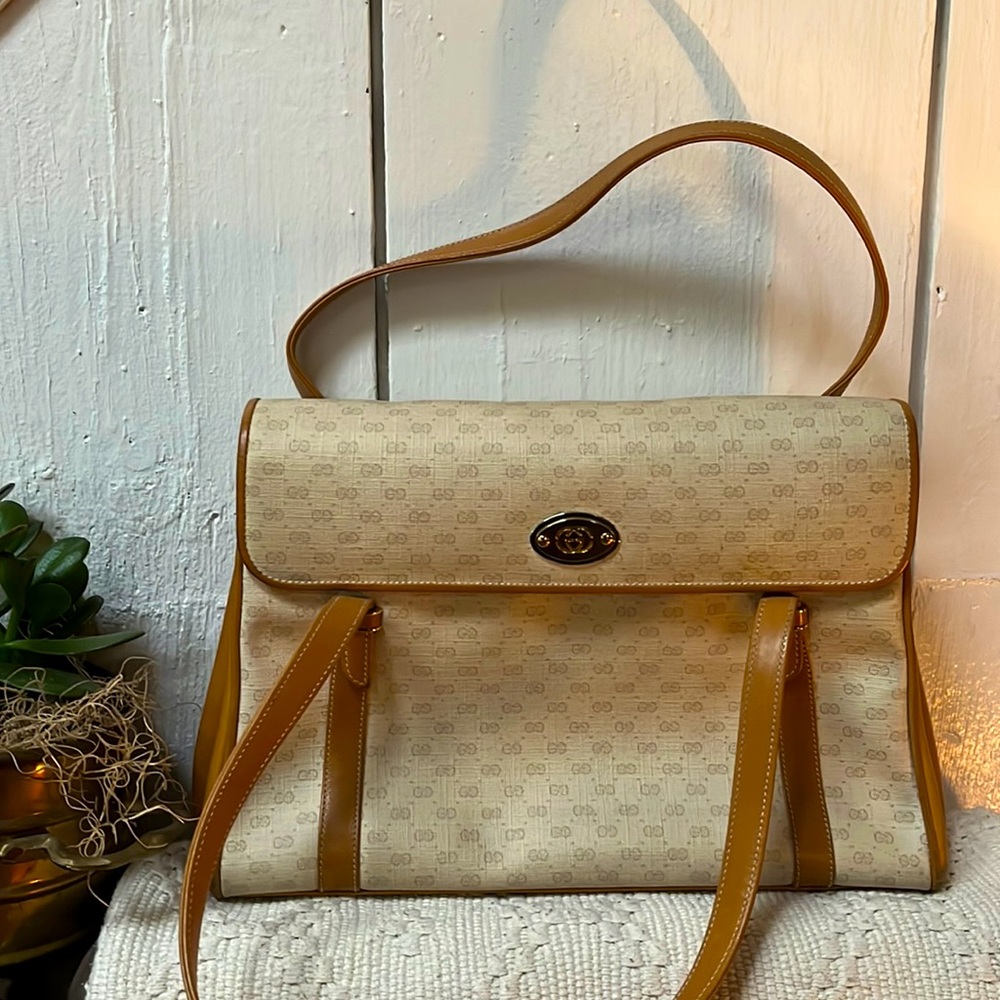 Vintage Gucci Canvas and Leather bag